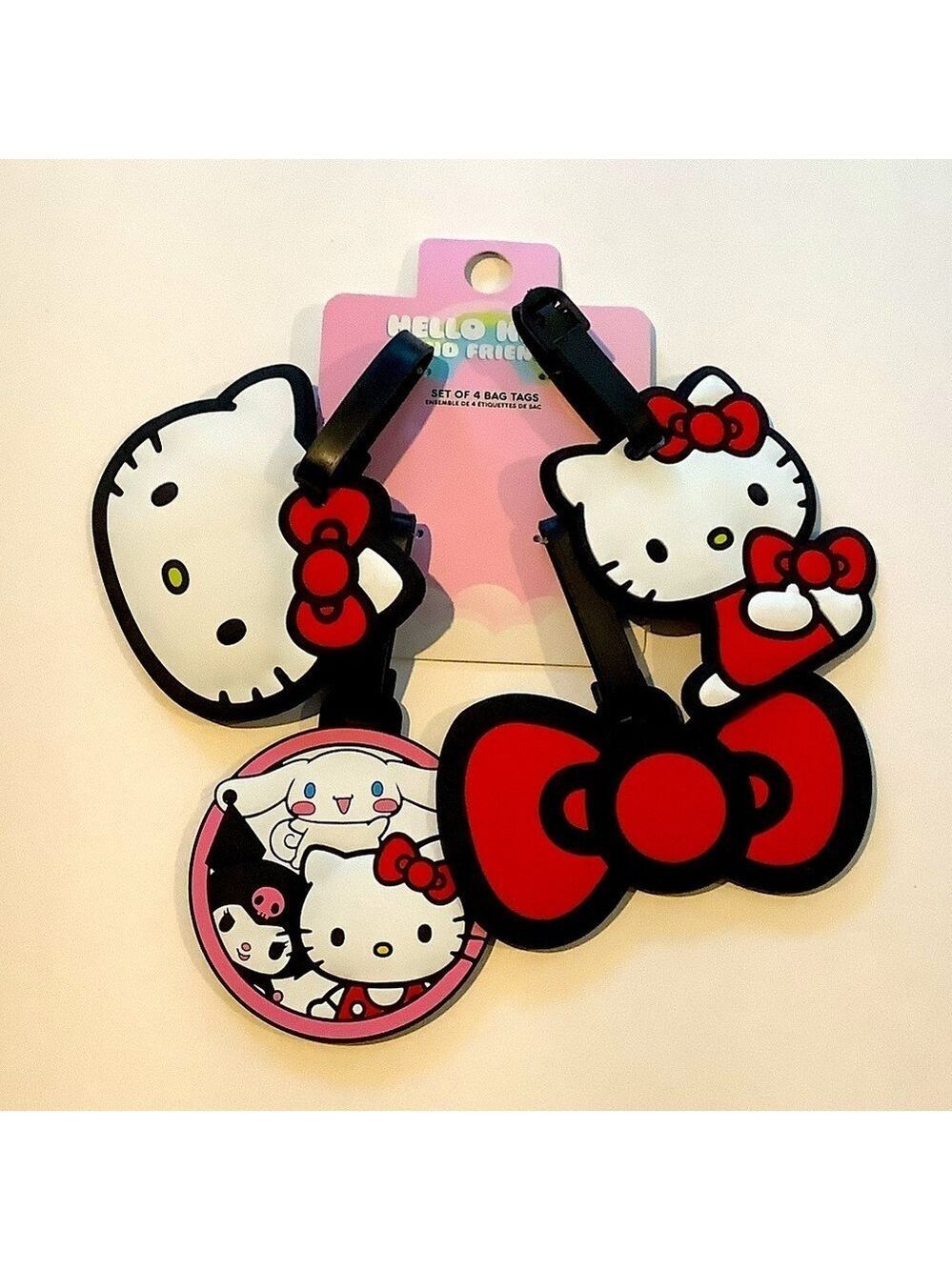 Hello Kitty Luggage Tag Set Of Four New
